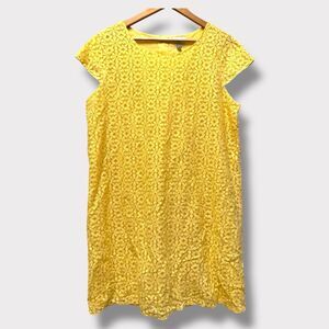 Place Plus Size Sz XL Yellow Lace Dress Preppy‎ Summer Wedding Boho Grandmacore